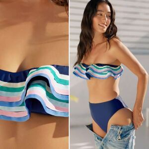 NWT Anthropologie x PAPER London Bikini Top & High-Waisted Bottoms | M